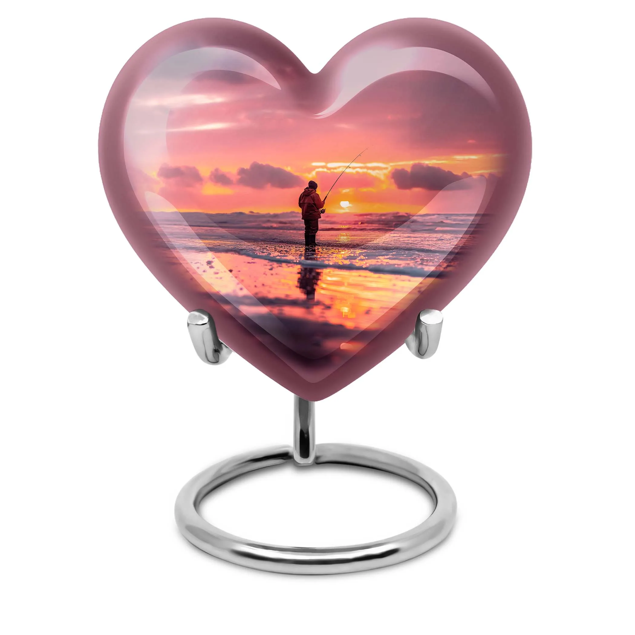 Fishing Personal Urn Large Funeral, Ashes Urn For Ashes