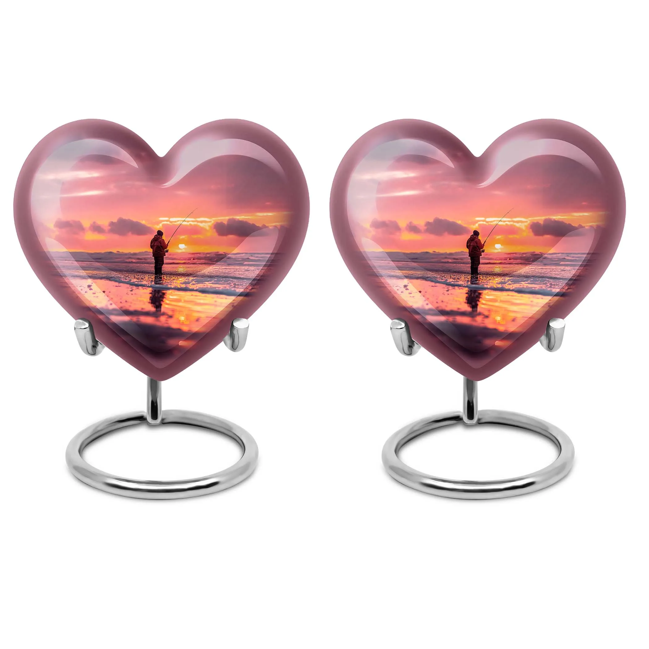 Fishing Personal Urn Large Funeral, Ashes Urn For Ashes
