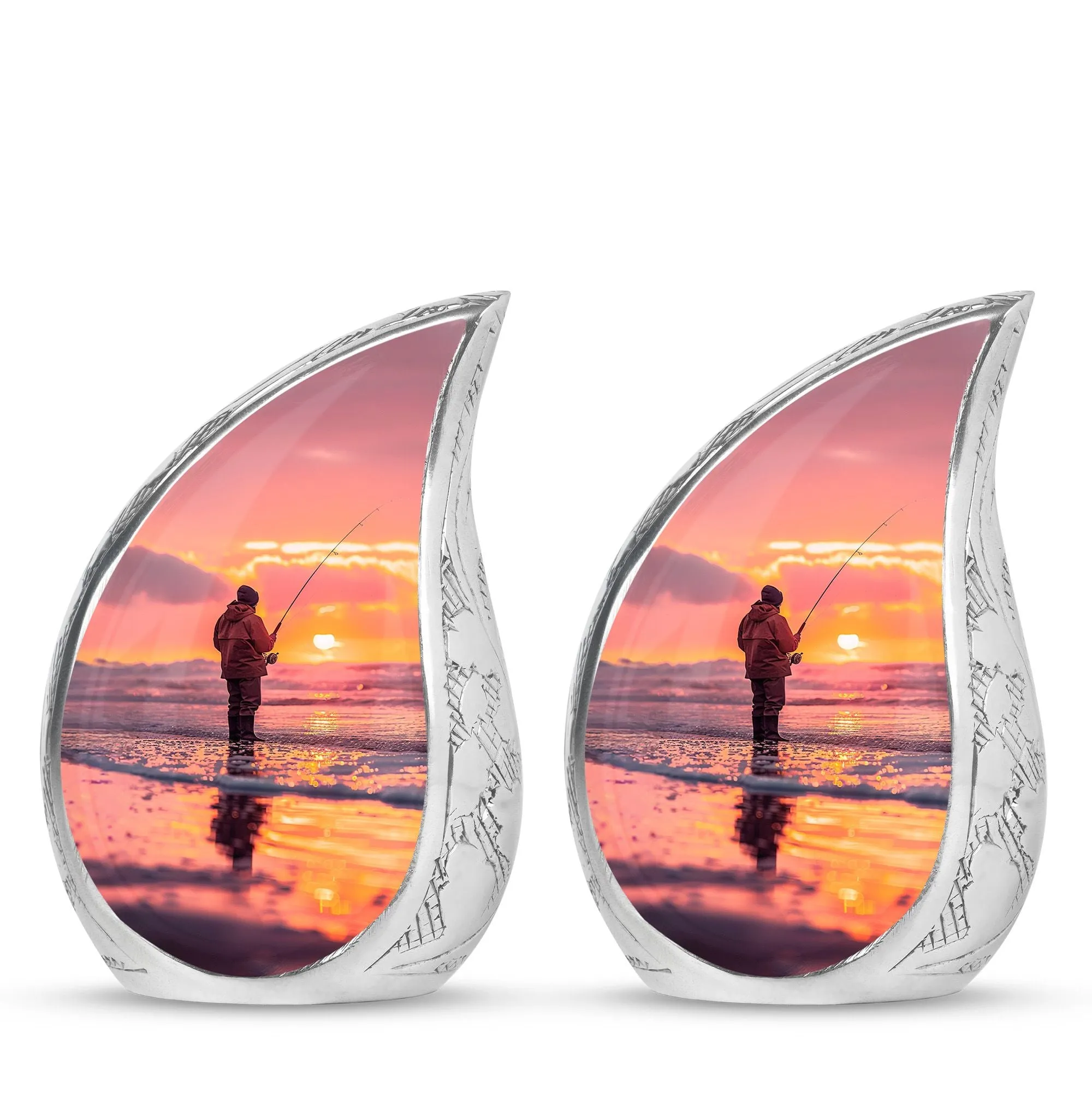 Fishing Personal Urn Large Funeral, Ashes Urn For Ashes