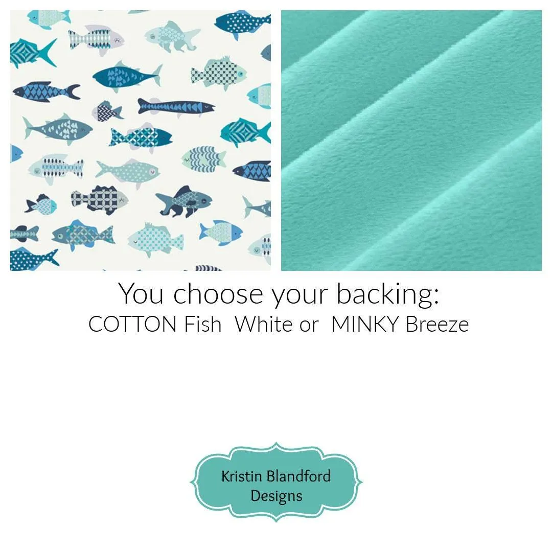 Fishing Quilt Kit Plaid Stripe Rustic Woodland Bedding Crib Blanket Quilting Project Baby Quilt Kit Toddler Size Minky Fish Plaid Strip