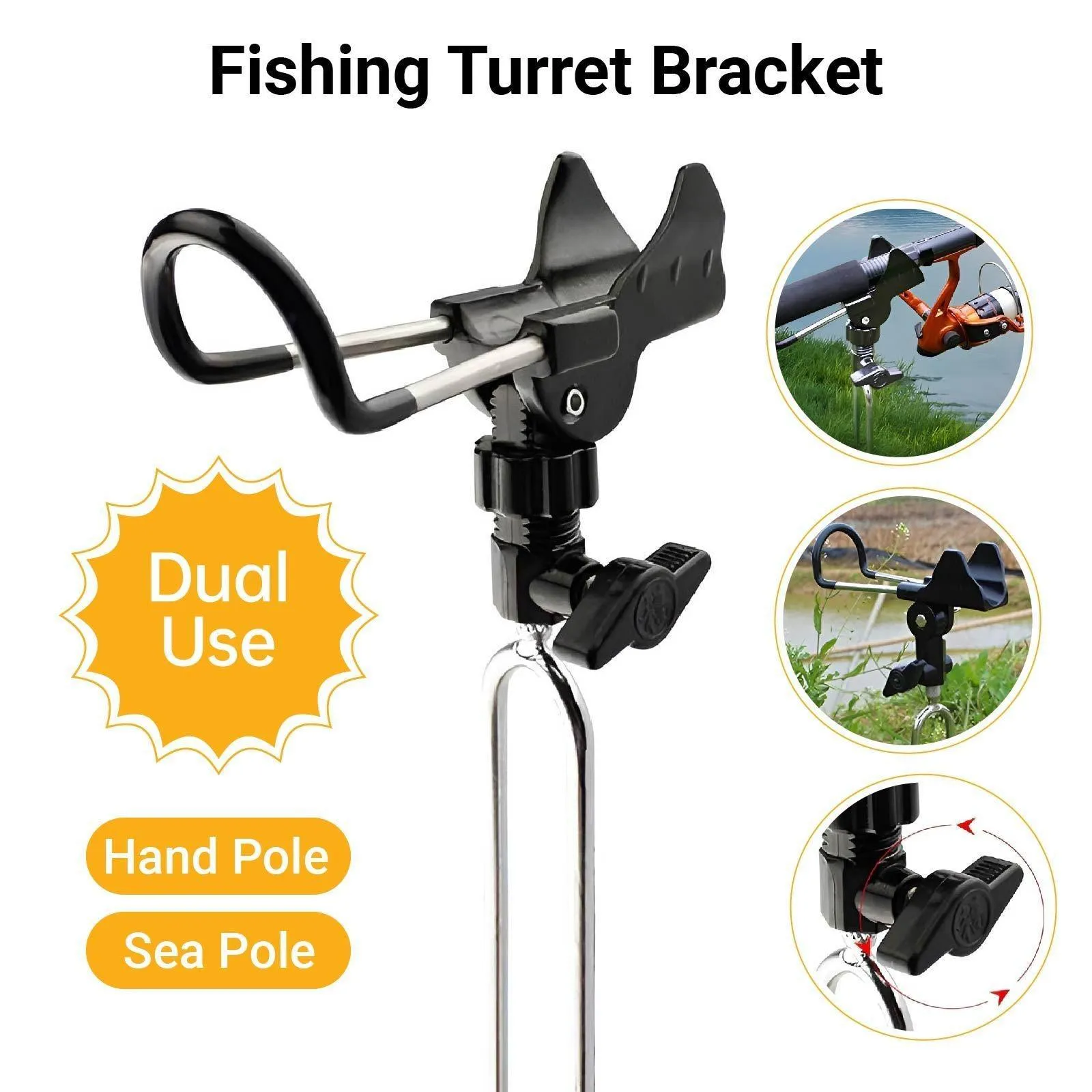 Fishing Rod Bracket Setter Pole Stand Hook Holder Rack Tip-Up Ground Fishing Rod