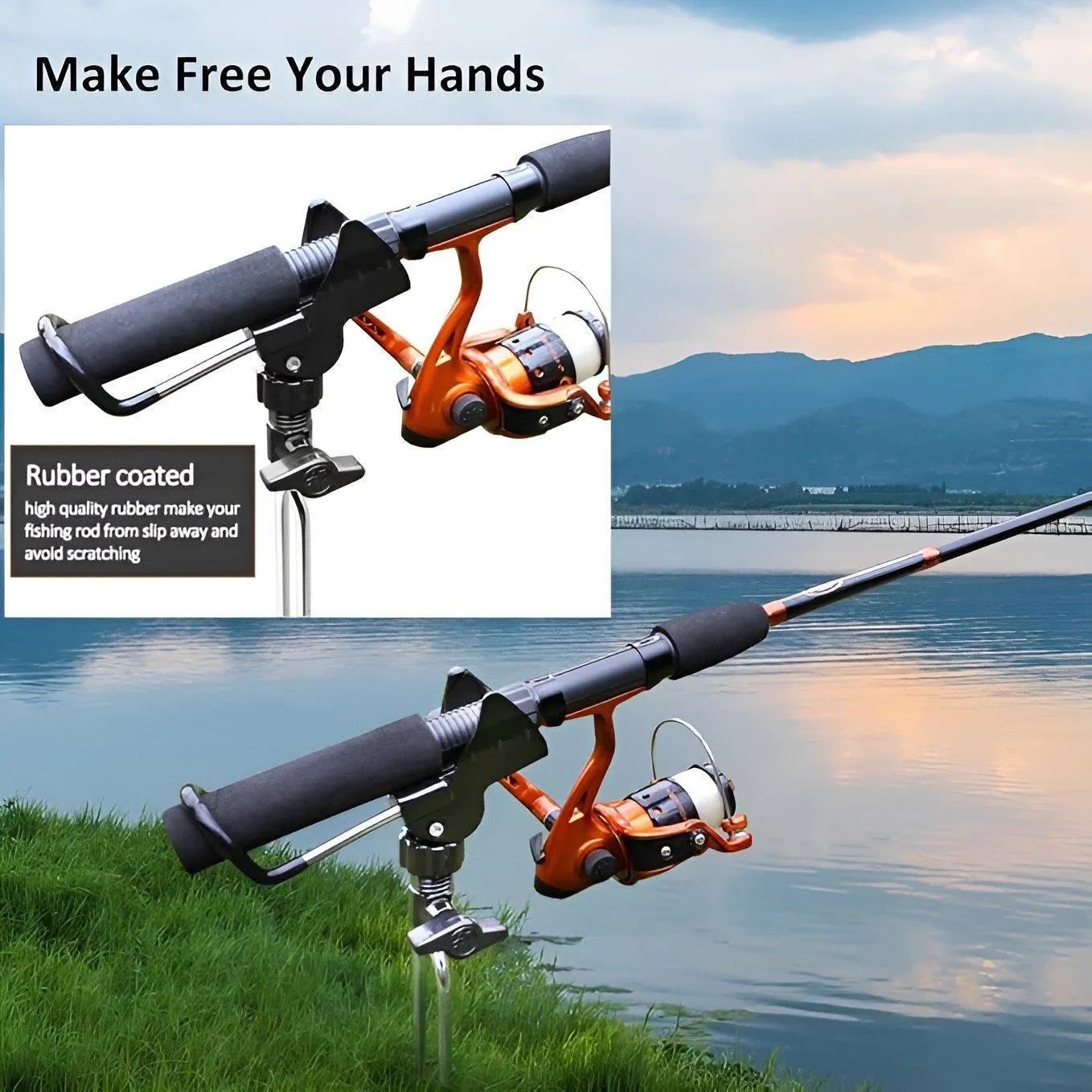 Fishing Rod Bracket Setter Pole Stand Hook Holder Rack Tip-Up Ground Fishing Rod