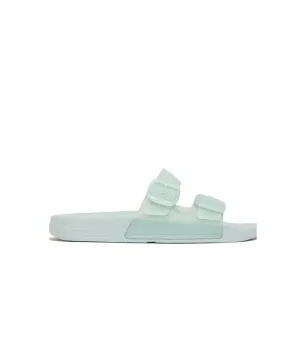 FitFlop iQushion Translucent Two Bar Buckle Slides Blue