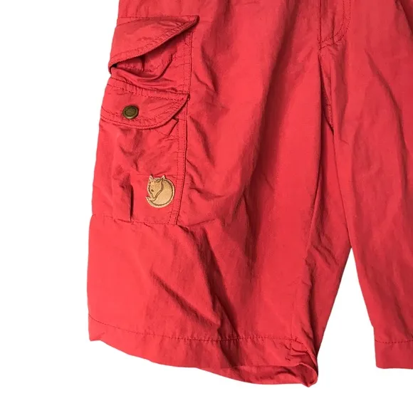 Fjallraven Women's Coral Orange Walking Hiking Bermuda Shorts Cargo Casual