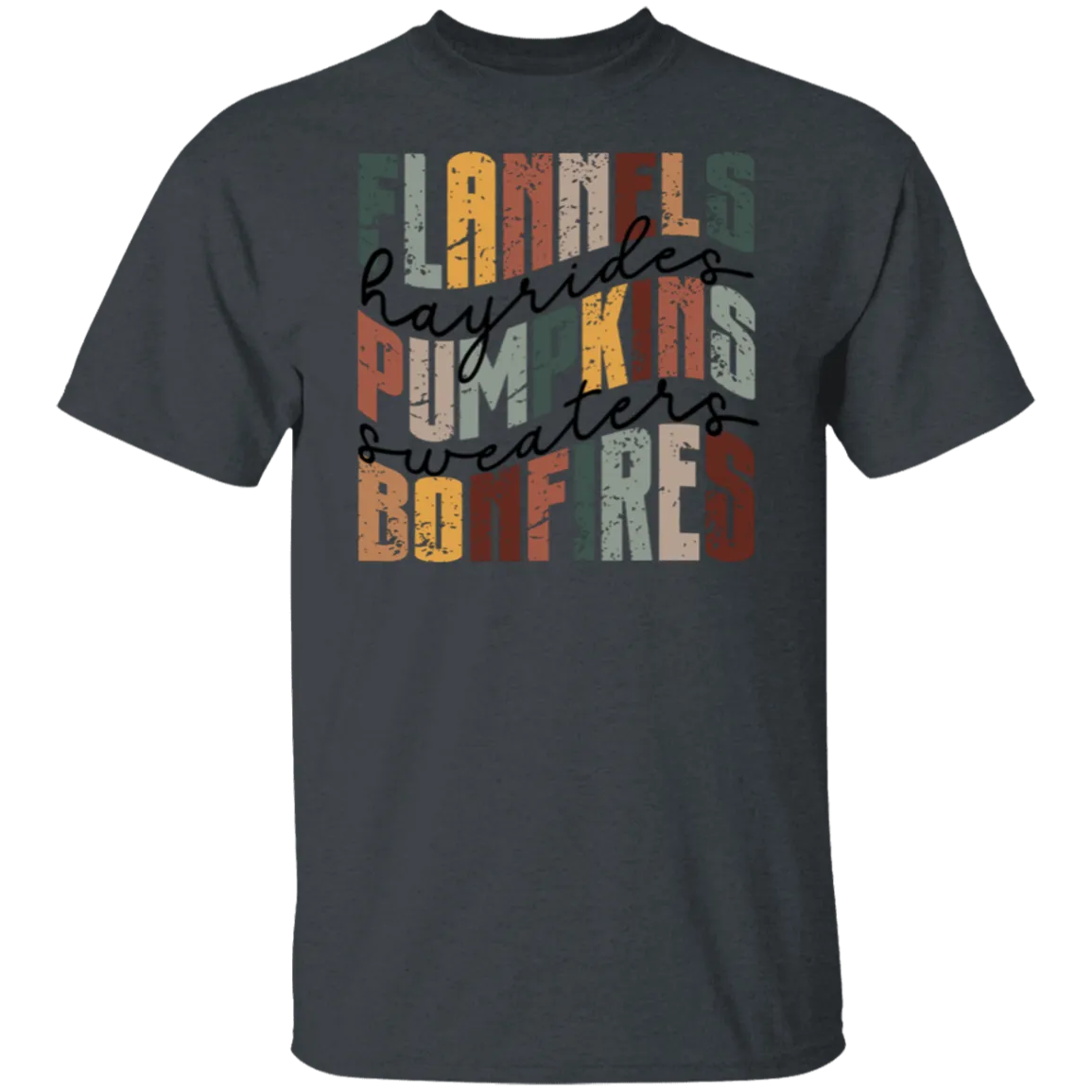 Flannels, Hayrides, and Bonfires Gildan T-Shirt – Embrace the Autumn Spirit!