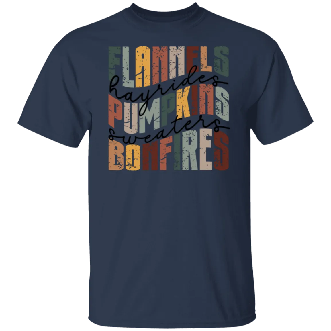 Flannels, Hayrides, and Bonfires Gildan T-Shirt – Embrace the Autumn Spirit!