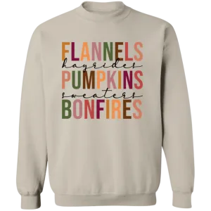Flannels Hayrides Pumpkins Crewneck Pullover Sweatshirt