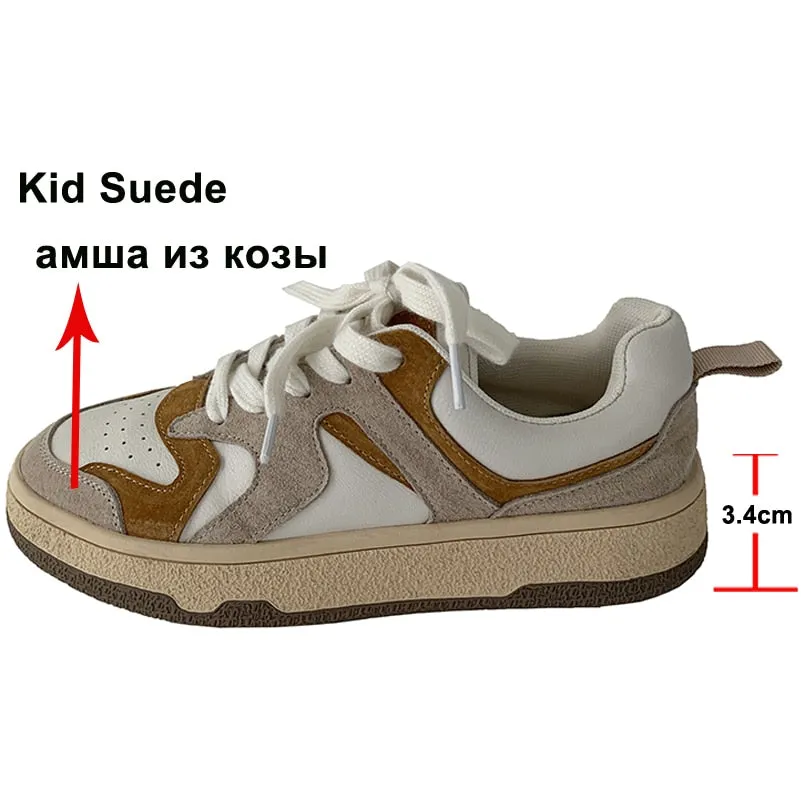Flats Sneakers Women Shoes Natural Genuine Leather Flat