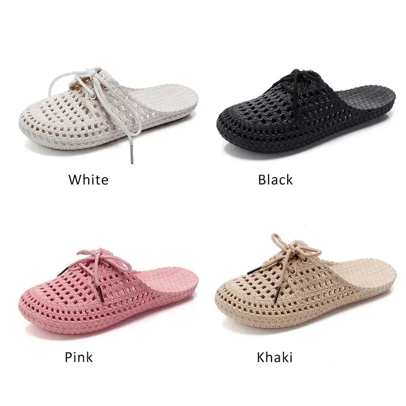 Flip-flops Summer Shoes Women Sandals Fashion Hollow Out Breathable Beach Shoes Lace-up Ladies Slippers Sandals