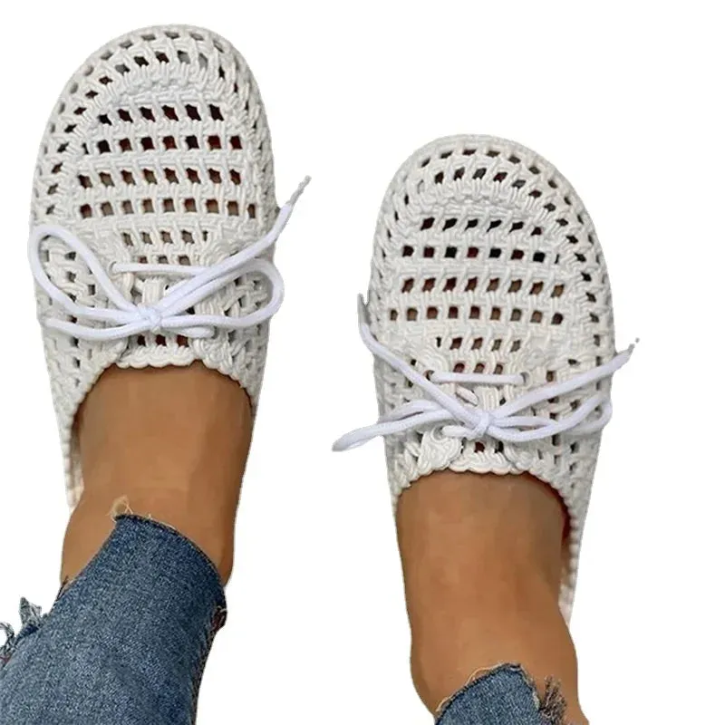 Flip-flops Summer Shoes Women Sandals Fashion Hollow Out Breathable Beach Shoes Lace-up Ladies Slippers Sandals