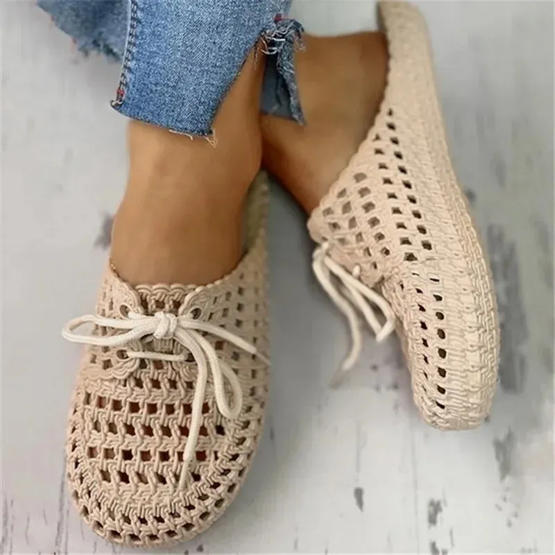 Flip-flops Summer Shoes Women Sandals Fashion Hollow Out Breathable Beach Shoes Lace-up Ladies Slippers Sandals