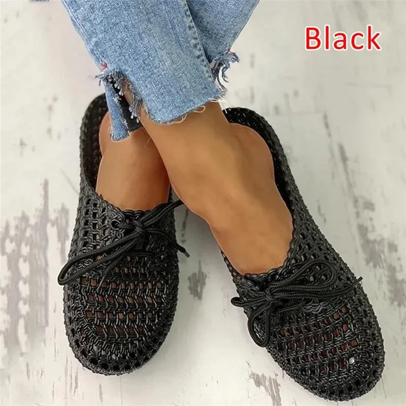 Flip-flops Summer Shoes Women Sandals Fashion Hollow Out Breathable Beach Shoes Lace-up Ladies Slippers Sandals