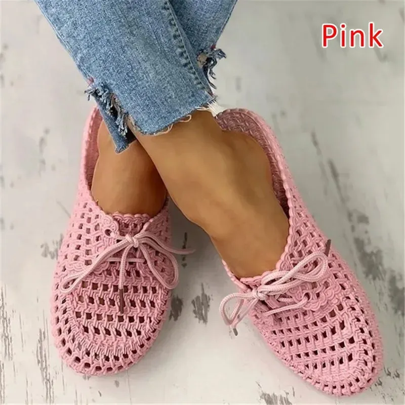 Flip-flops Summer Shoes Women Sandals Fashion Hollow Out Breathable Beach Shoes Lace-up Ladies Slippers Sandals