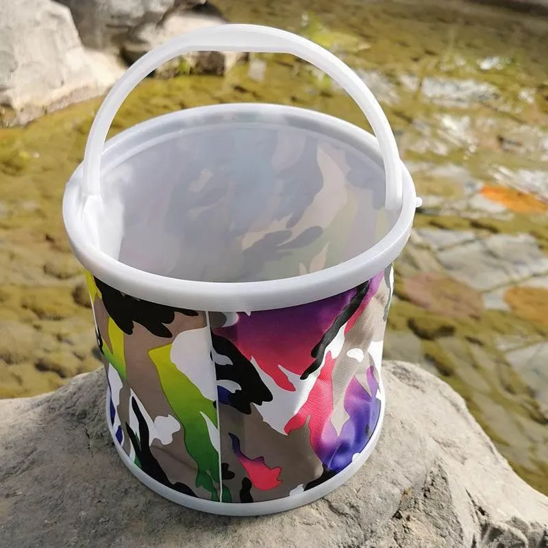 Foldable Canvas Fishing Bucket - Portable Camping Accessory