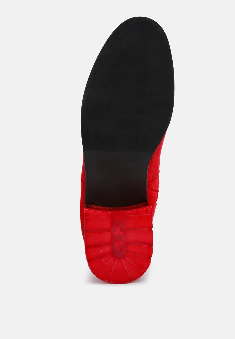 Francesca Tassels Detail Short Heel Calf Boot By Ruw