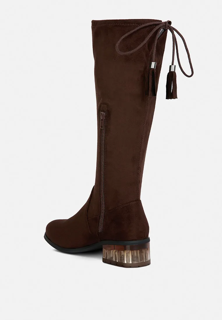 Francesca Tassels Detail Short Heel Calf Boot By Ruw