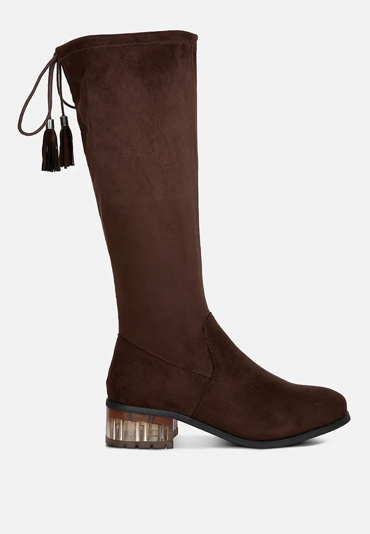 Francesca Tassels Detail Short Heel Calf Boot By Ruw