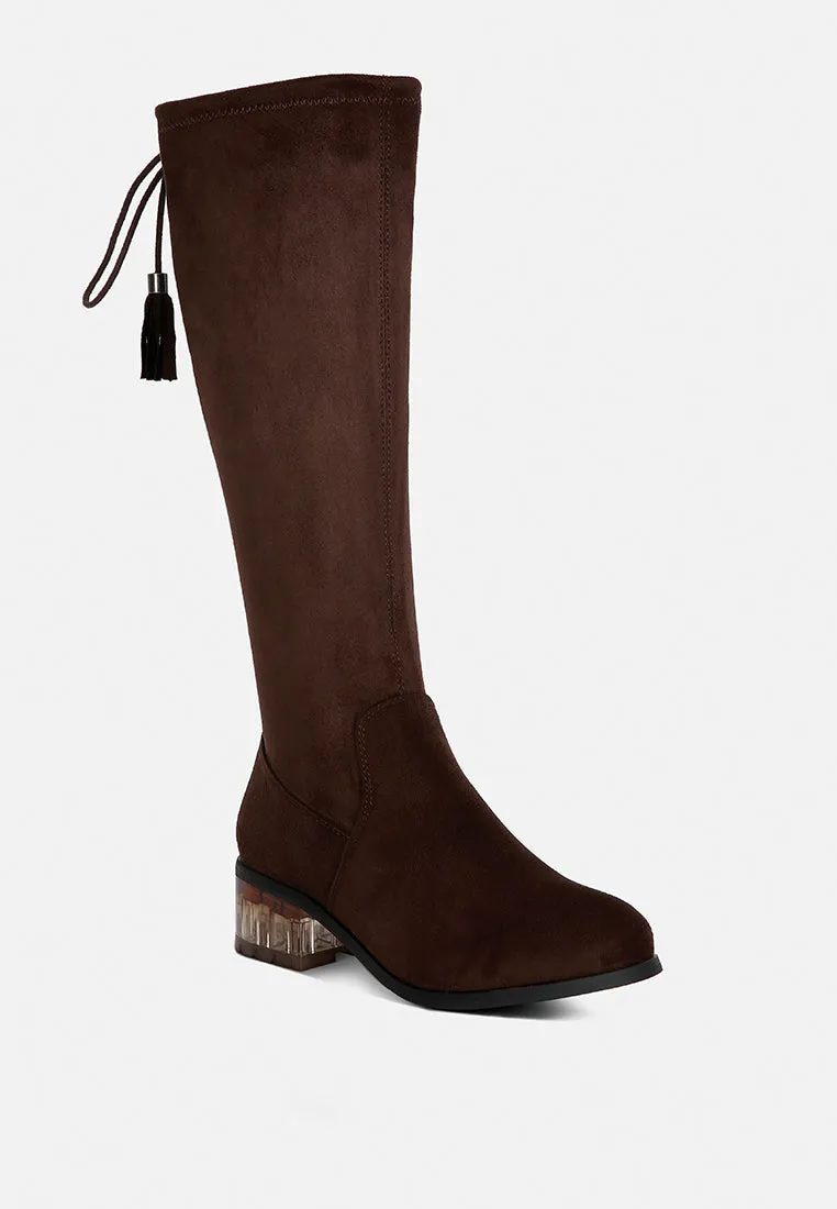 Francesca Tassels Detail Short Heel Calf Boot By Ruw