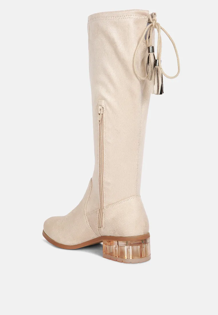 Francesca Tassels Detail Short Heel Calf Boot By Ruw
