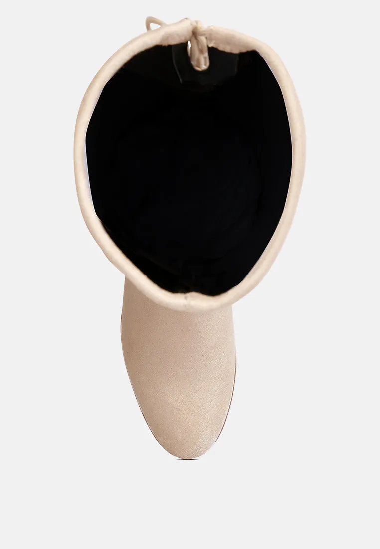 Francesca Tassels Detail Short Heel Calf Boot By Ruw
