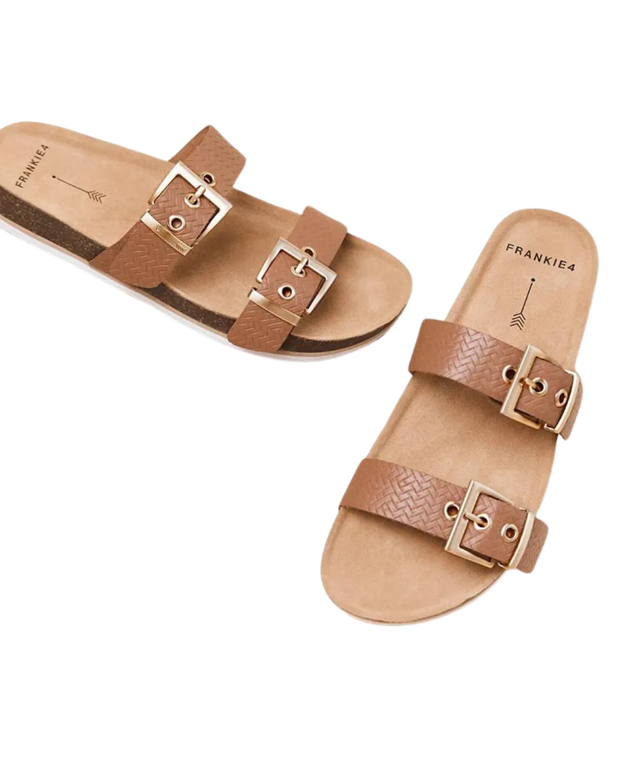 Frankie4 Sandy III Tan Weave Slide