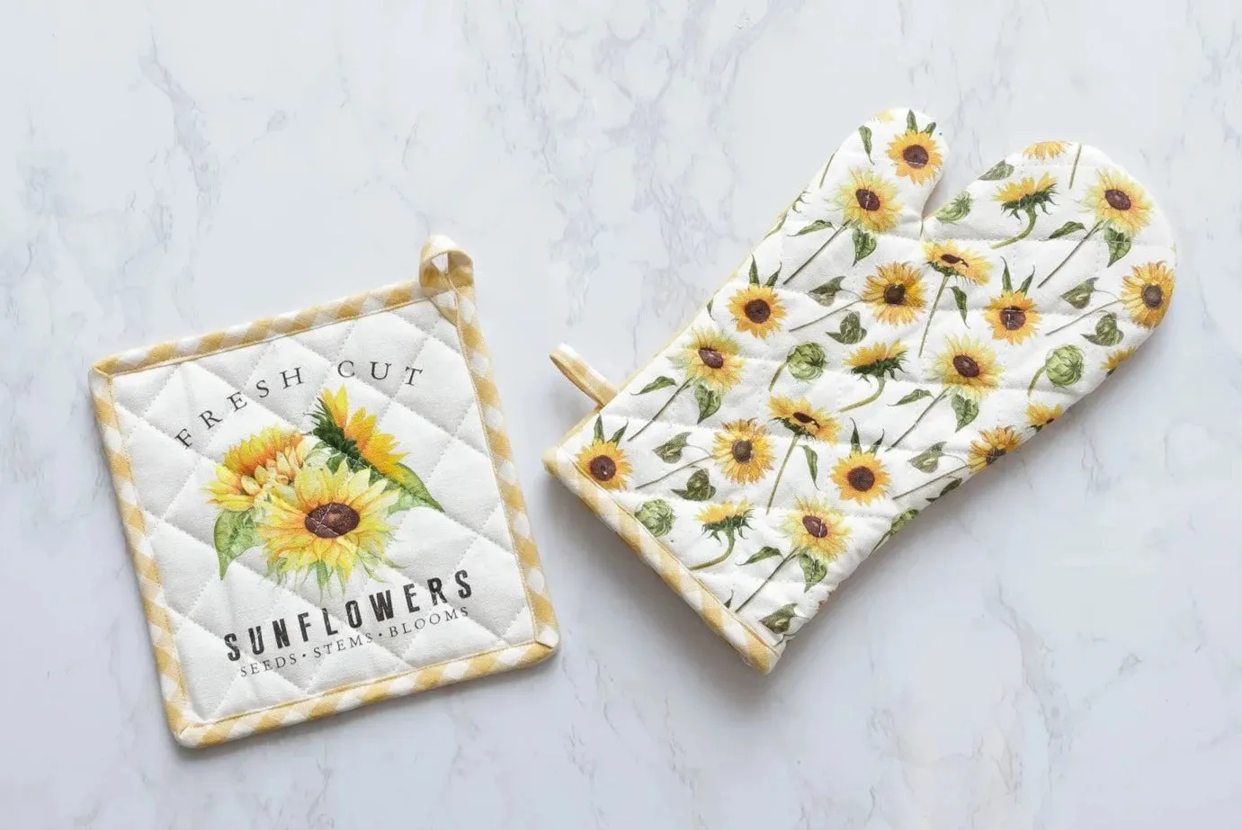 Fresh Cut Sunflowers Oven Mitt and Pot Holder