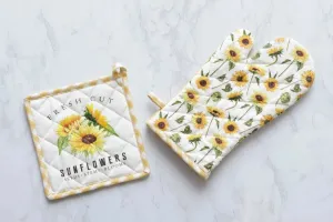 Fresh Cut Sunflowers Oven Mitt and Pot Holder