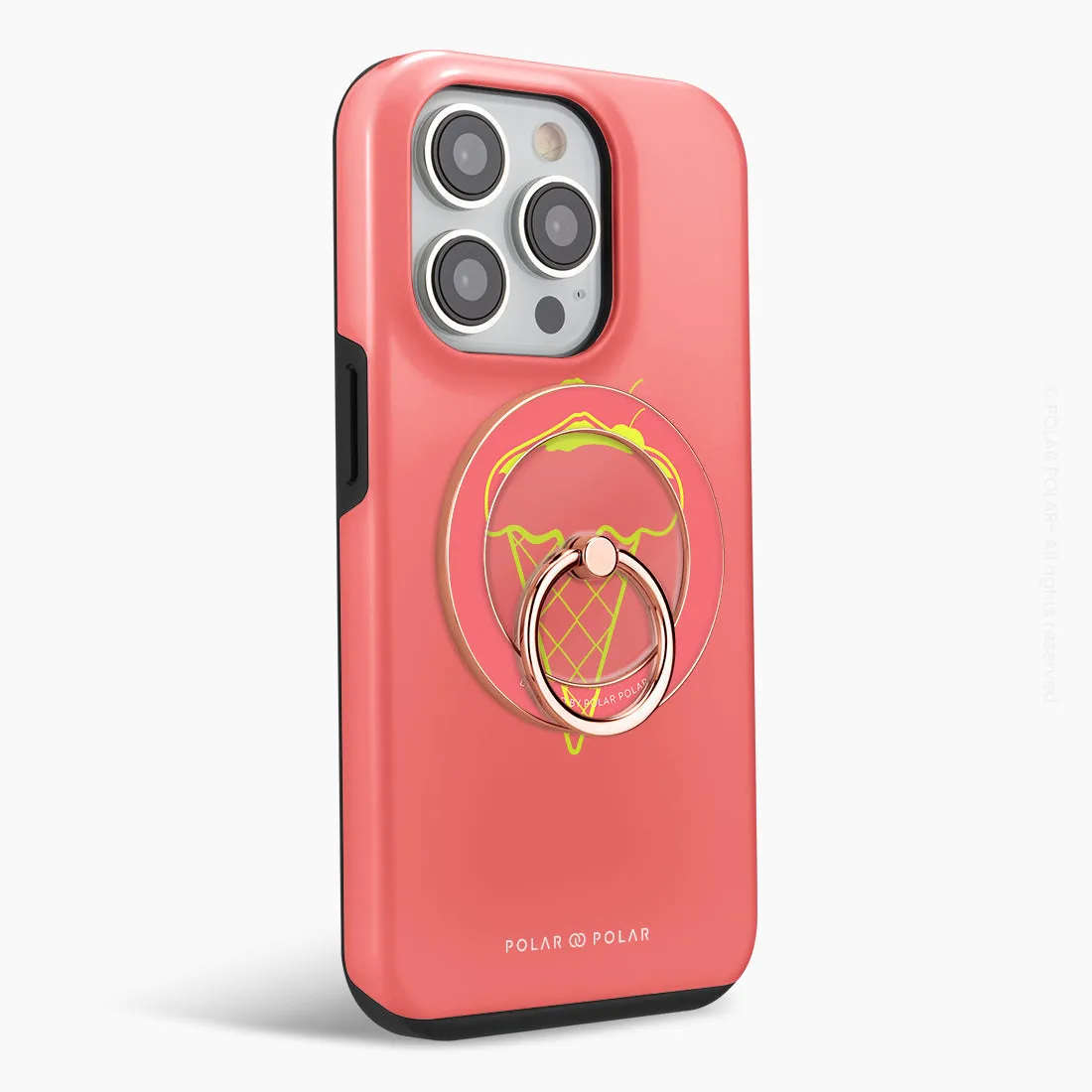 Fujisan Coral Ice Cream - Rose Gold MagSafe Phone Grip and Ring Holder Stand