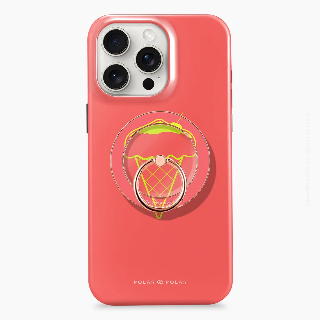 Fujisan Coral Ice Cream - Rose Gold MagSafe Phone Grip and Ring Holder Stand