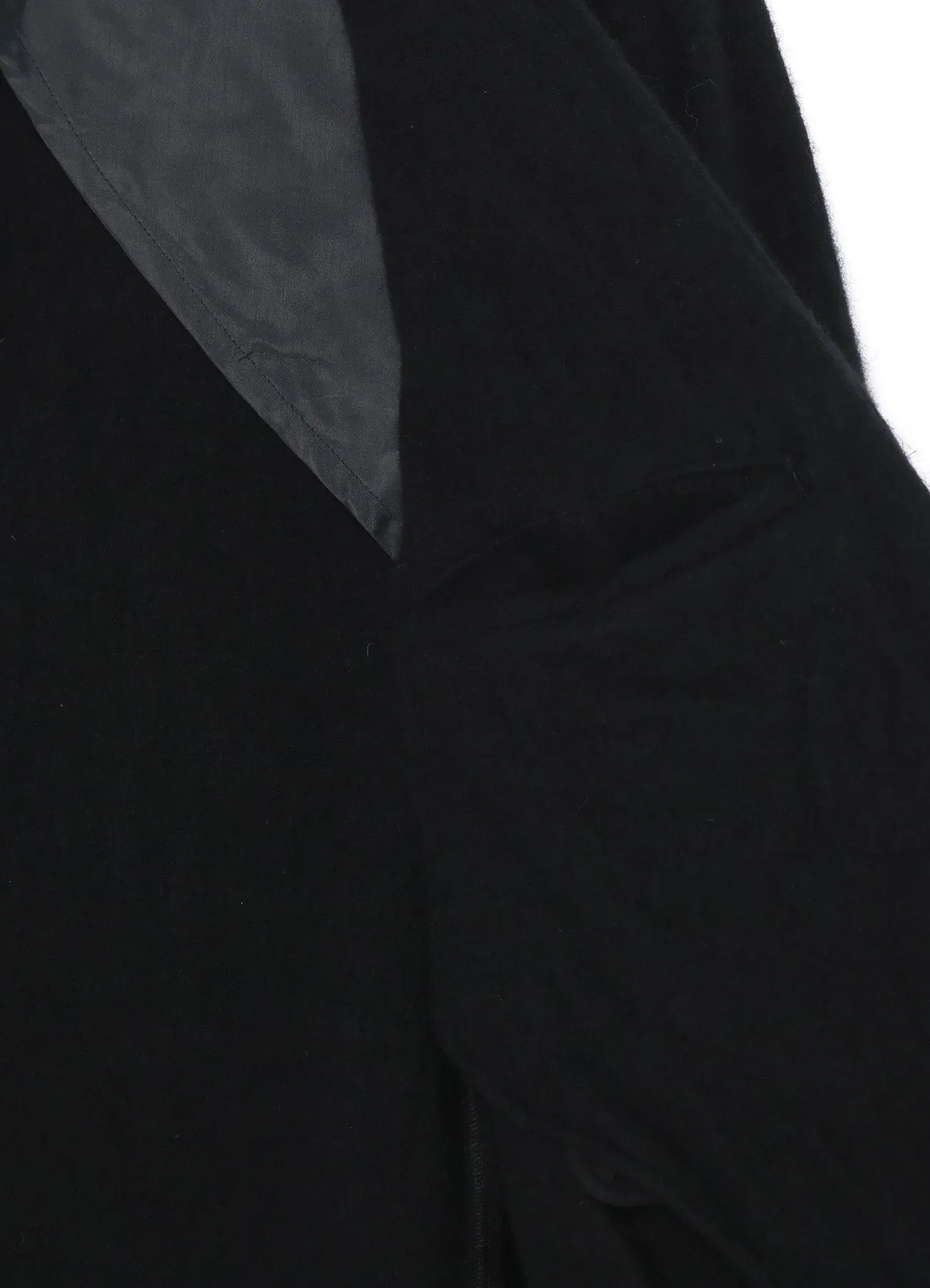 FULLING WOOL SERGE 1 BUTTON LONG JACKET