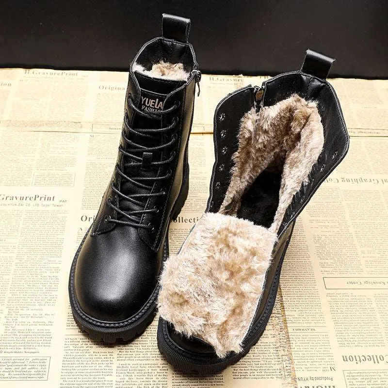 Furr lined combat style boot