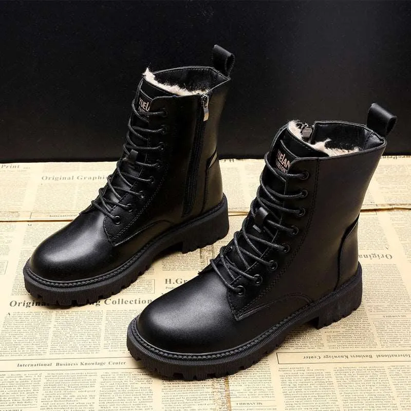 Furr lined combat style boot