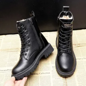 Furr lined combat style boot