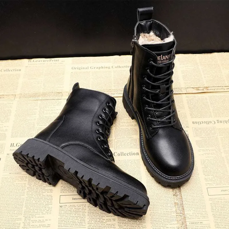 Furr lined combat style boot