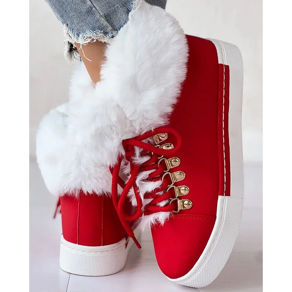 Fuzzy Lined Thermal  Ankle Boots