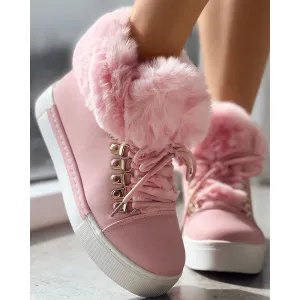 Fuzzy Lined Thermal  Ankle Boots