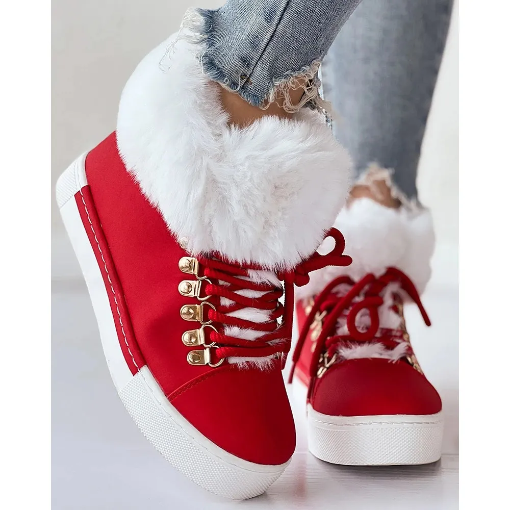 Fuzzy Lined Thermal  Ankle Boots