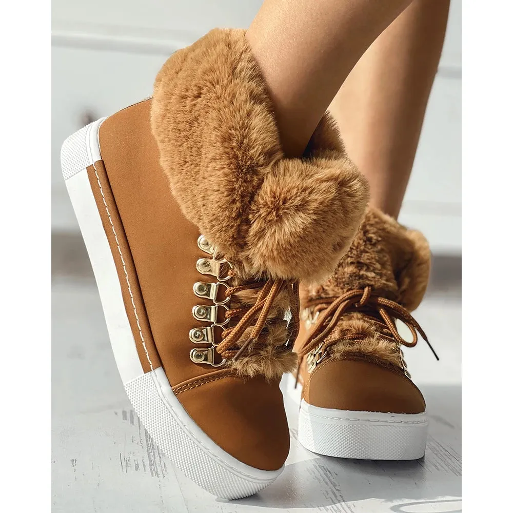 Fuzzy Lined Thermal  Ankle Boots