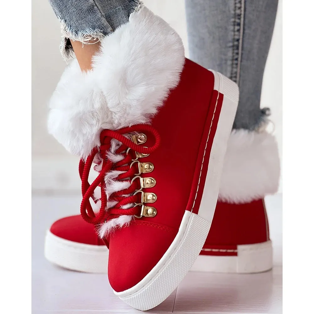 Fuzzy Lined Thermal  Ankle Boots