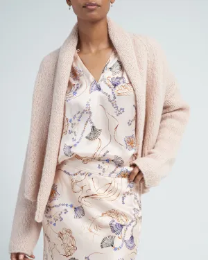 gauzed alpaca cardigan - skin
