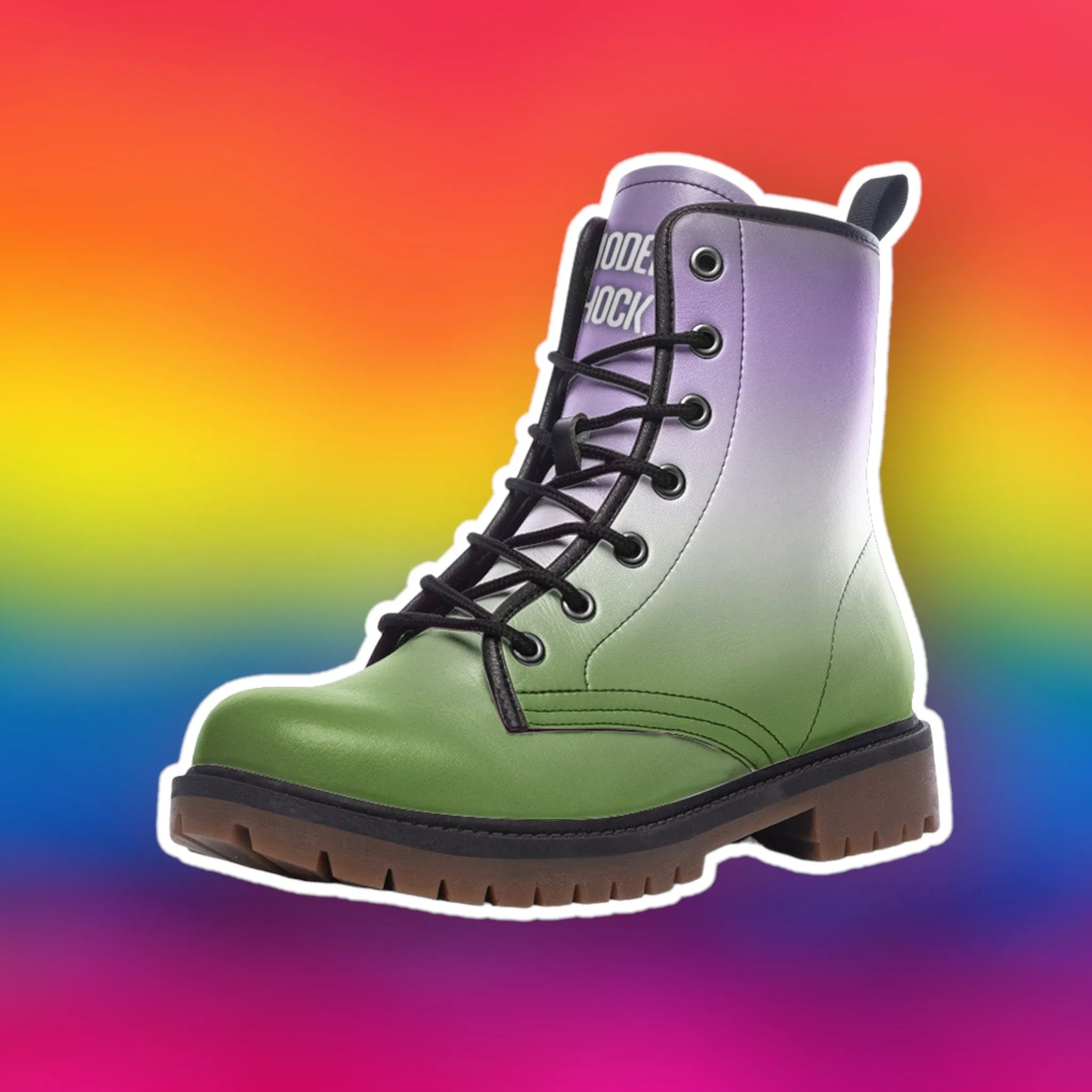 Genderqueer Queer LGBTQ  Vegan Leather Unisex Boots