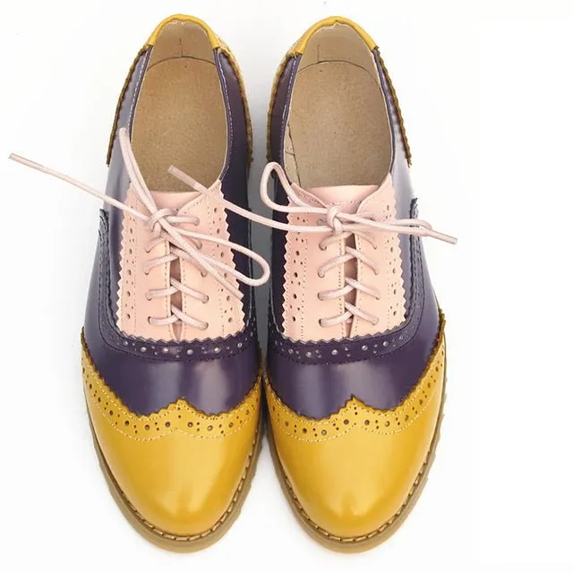 Genuine Leather Oxford Shoes Loafers For Women