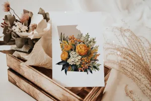 Georgia State Fall Wall Decor | Autumn Art Print, Southern Home Decor, Seasonal Georgia Art for Cozy Living Spaces