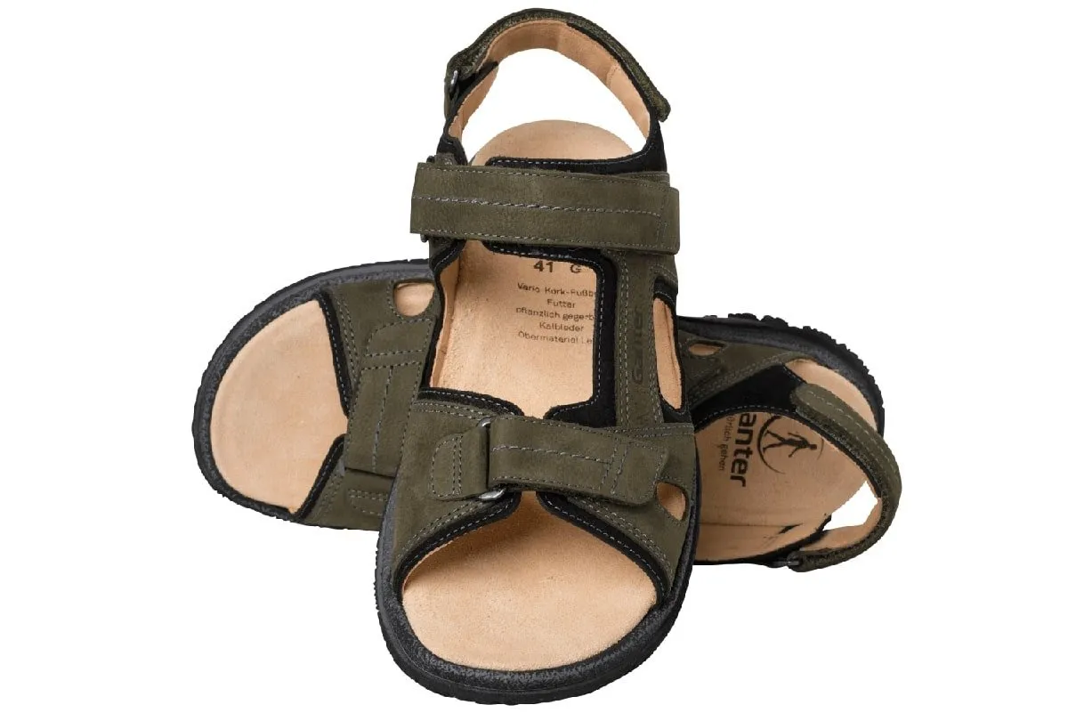 'Giovanni' men's sandal with removable insole - green