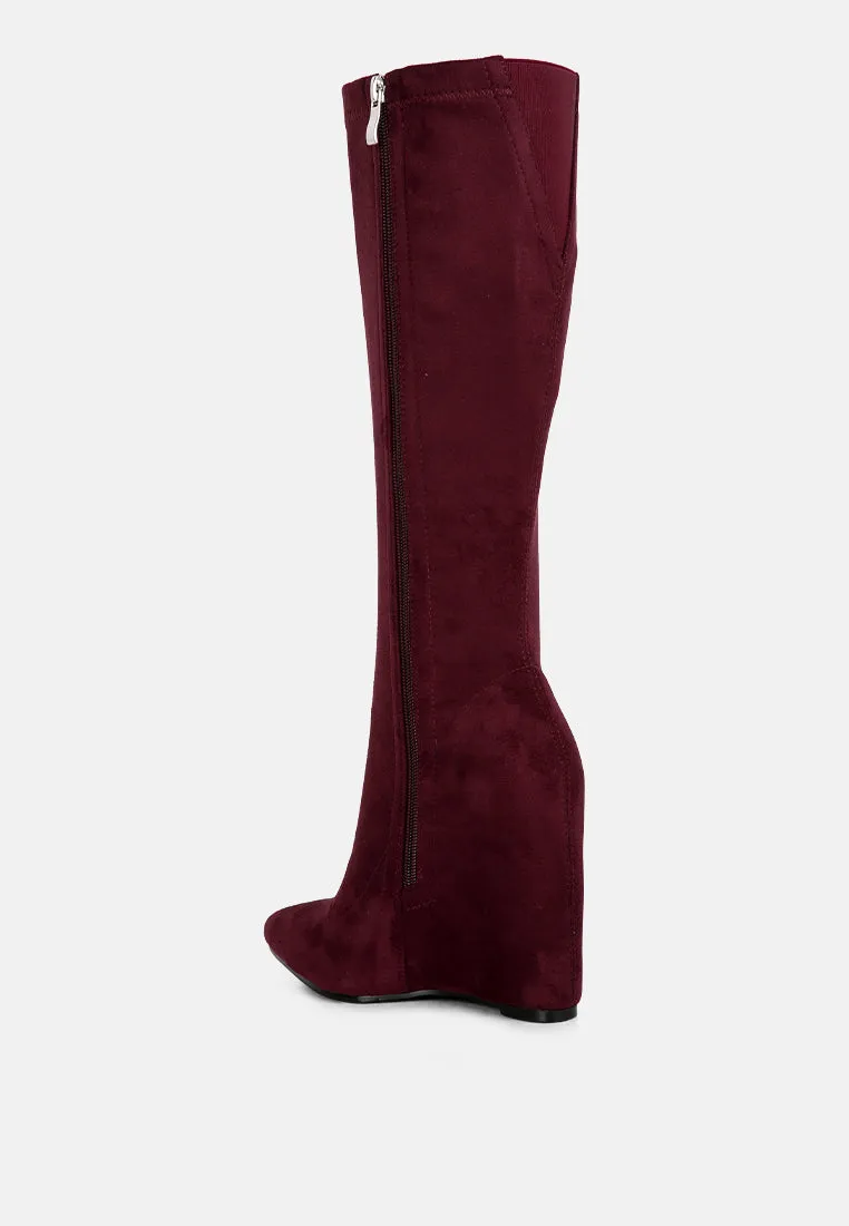 Gladol Wedge Heel Calf Boots By Ruw