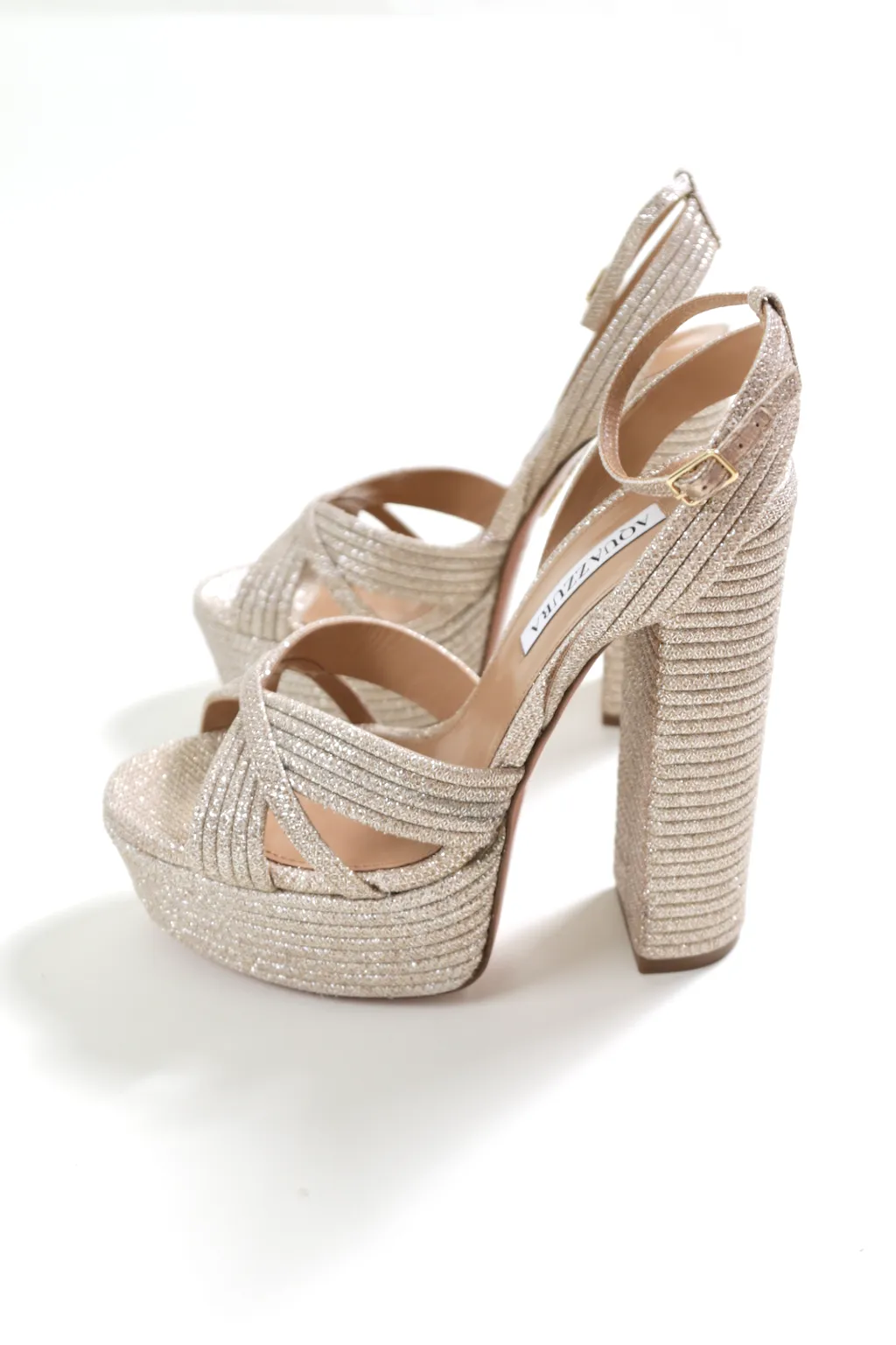 Gold Glitter Platform Sandals