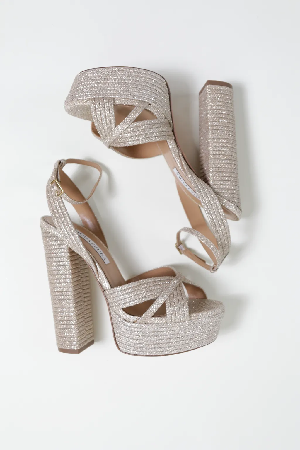 Gold Glitter Platform Sandals