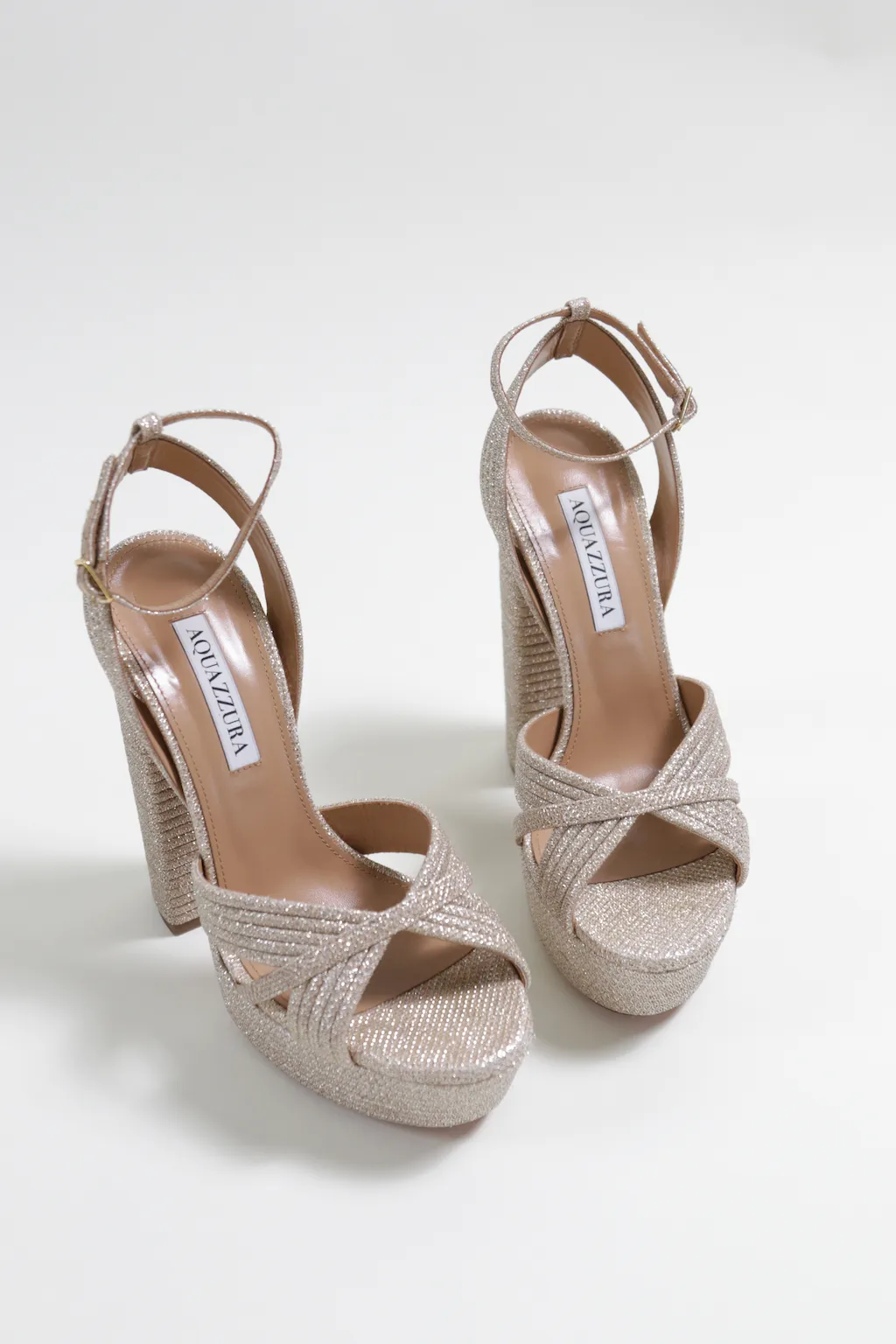 Gold Glitter Platform Sandals