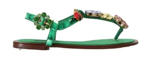 Green Banana Leafs Crystal Sandals