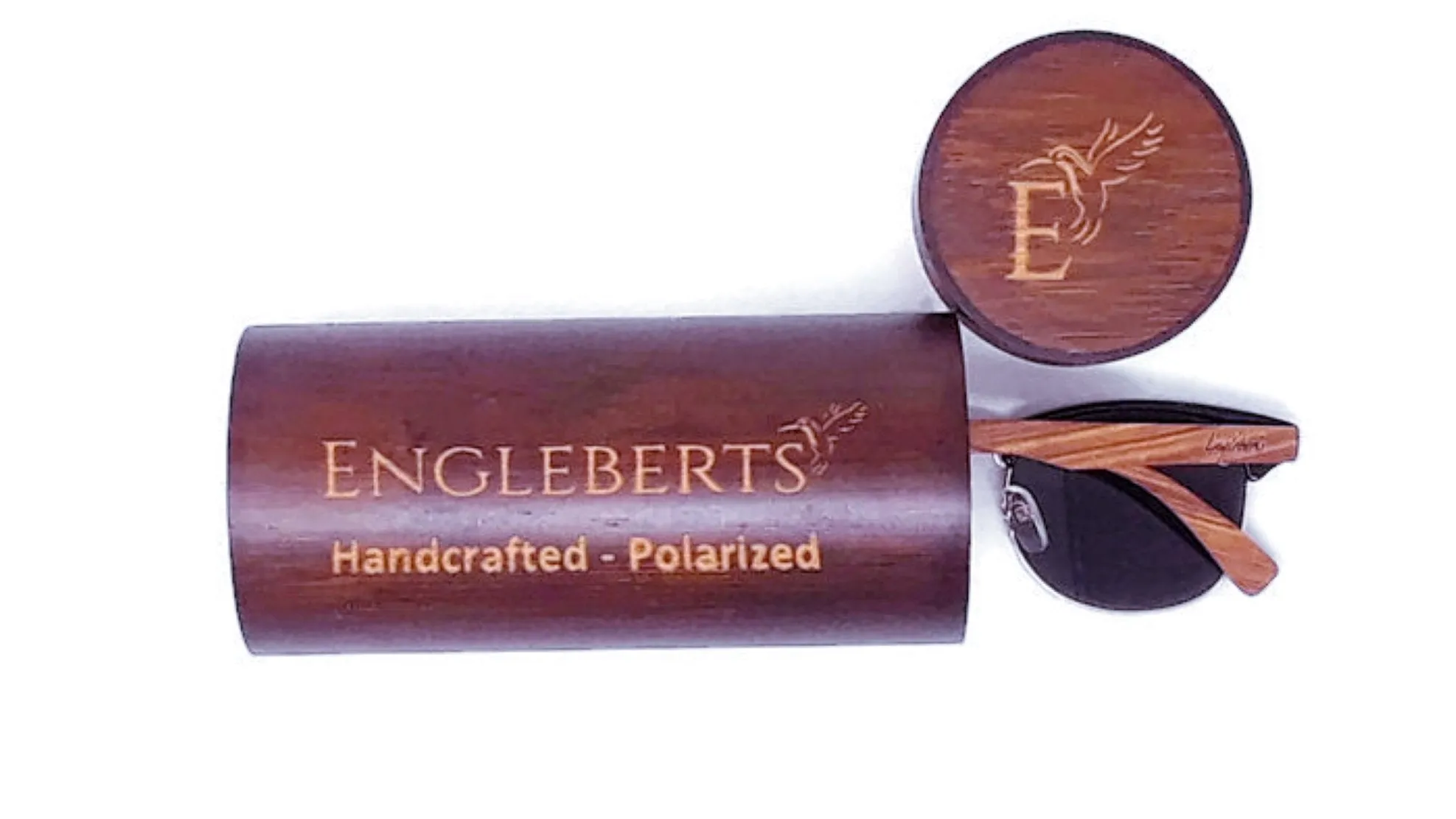 Handcrafted Walnut Wood Club Style Sunglasses With Bamboo Case,